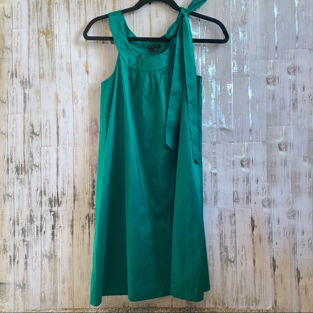 Theory Emerald Green Silk Swing Dress